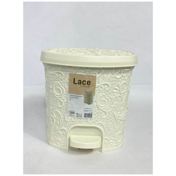 Lace Pedal Dustbin / 3 Lt