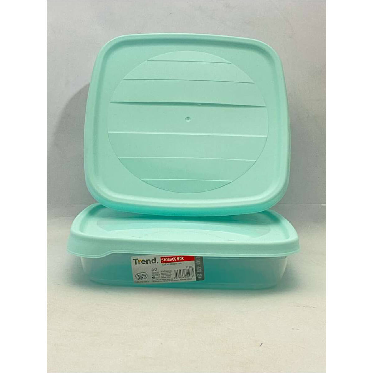 02 0973 (8) علبة حفظ مربعة ترند بغطاء 1.3 لتر - الصورة 1