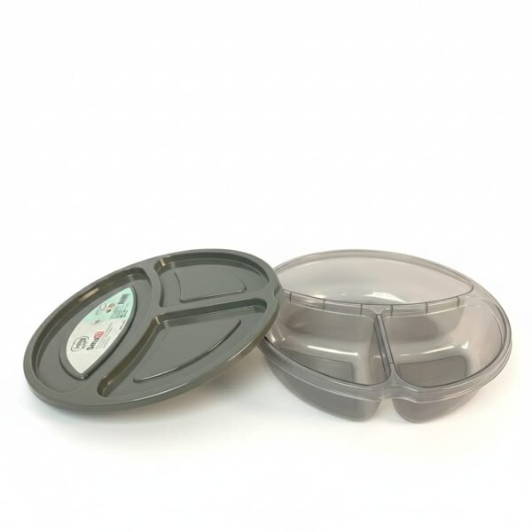 علبة حفظ مدورة بغطاء مقسمه 1.1 لتر