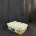 علبة حفظ مستطيله بغطاء محكم مع لوك وسيليكون 1.4 لتر