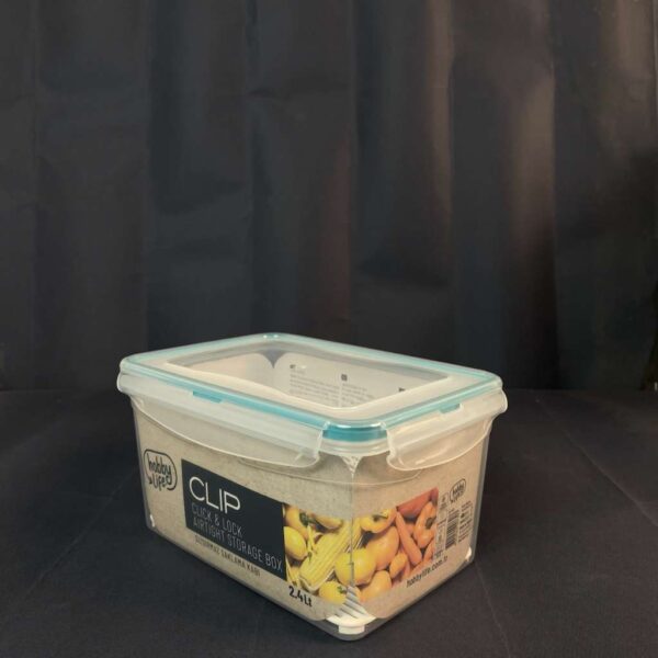 علبة حفظ مستطيله بغطاء  محكم 2.4 لتر