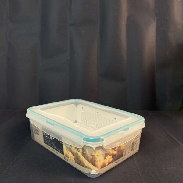 علبة حفظ مستطيله بغطاء محكم مع لوك وسيليكون 2.6 لتر