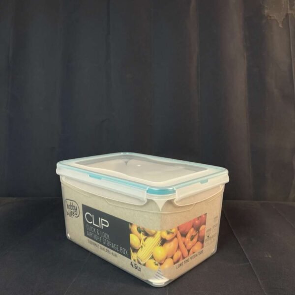 علبة حفظ مستطيله بغطاء محكم مع لوك وسيليكون 4.5 لتر