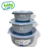 3 Pcs Round Microfresh Pot assorted colors ( 0,5+1+2 L ) - Image 3
