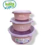 3 Pcs Round Microfresh Pot assorted colors ( 0,5+1+2 L ) - Image 2