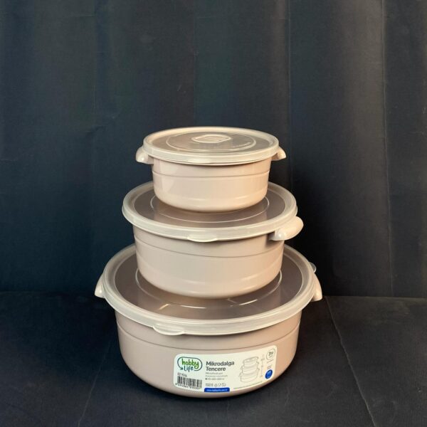 3 Pcs Round Microfresh Pot assorted colors ( 0,5+1+2 L )