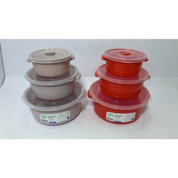 3 Pcs Round Microfresh Pot assorted colors ( 0,5+1+2 L )