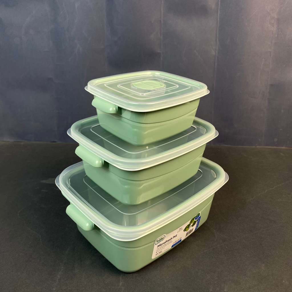 02 1520 (2) 3 Pcs Rectangle Microfresh Pot Assorted Colors ( 0,5+1+2 L ) - Image 1