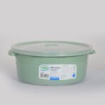 ⁦طقم 3 علب مدورة بغطاء للميكرويف ألوان مختلفة  0.5+1.0+2.0 لتر⁩ - الصورة ⁦2⁩