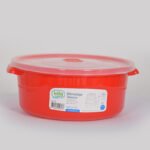 ⁦طقم 3 علب مدورة بغطاء للميكرويف ألوان مختلفة  0.5+1.0+2.0 لتر⁩ - الصورة ⁦8⁩