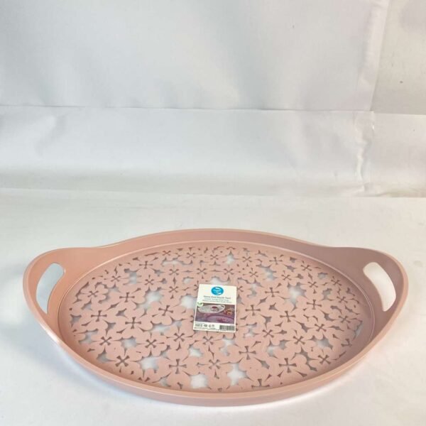 صينيه بيضاويه بيد صغيره 25.6 × 39.8 × 5.9 cm