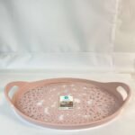 صنيه بيضاويه صغيره بيد شفافه كبيره