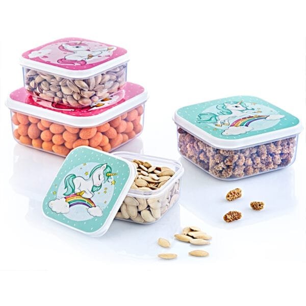 4 Pcs Square Funbox (14 x 14 x 6 .3 (h) cm)