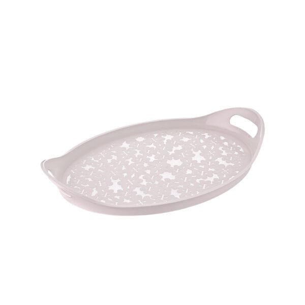 صينيه بيضاويه بيد صغيره 25.6 × 39.8 × 5.9 cm