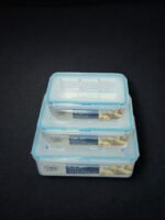 ⁦٣ علبة حفظ مستطيله بغطاء  محكم 1.4+2.6+4.3 لتر⁩ - الصورة ⁦2⁩