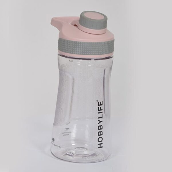 زجاجة مياه 530 مللي شفاف بغطاء روز