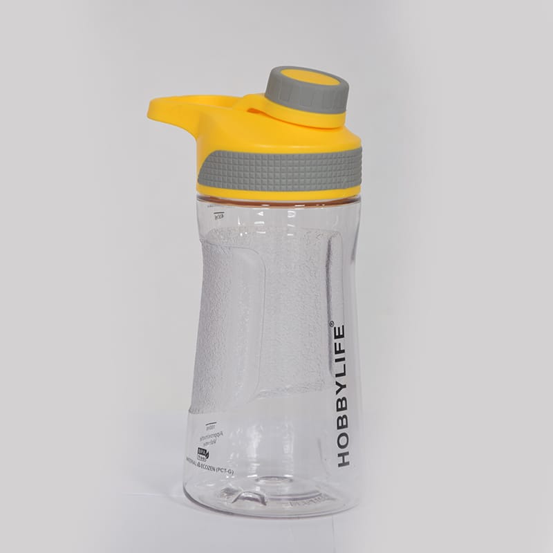 61200-cover yellow 530 Ml Water Bottle Clear with Yellow Lid - Image 1