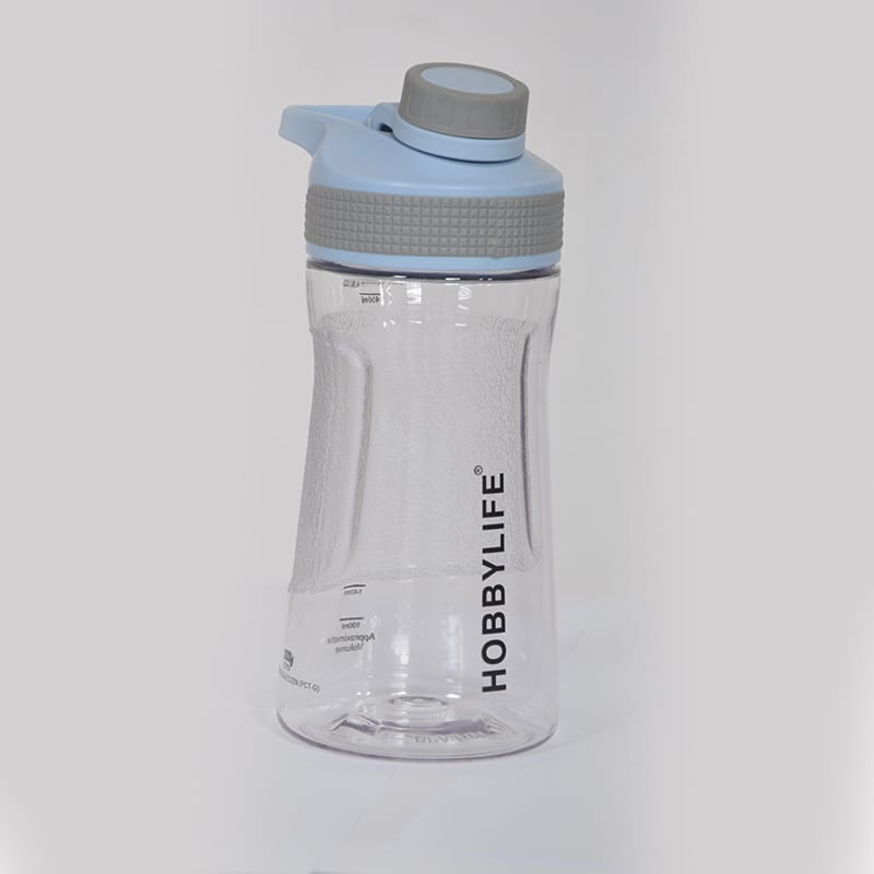 61200-covre blue matt 530 Ml Water Bottle Clear with Blue Lid - Image 1