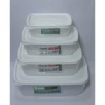 ⁦طقم علب تخزين تريند مستطيلة (0.6 لتر + 1.2 لتر + 2 لتر + 3 لتر)⁩ - الصورة ⁦4⁩