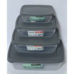 طقم علب تخزين تريند مستطيلة (0.6 لتر + 1.2 لتر + 2 لتر + 3 لتر)