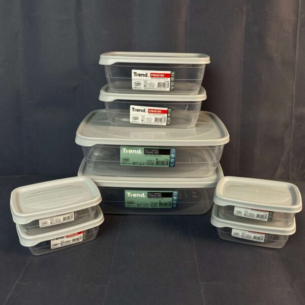 طقم علب حفظ ترند – 8 قطع  (4×0.3 لتر + 2×1.2 لتر + 2×3 لتر)