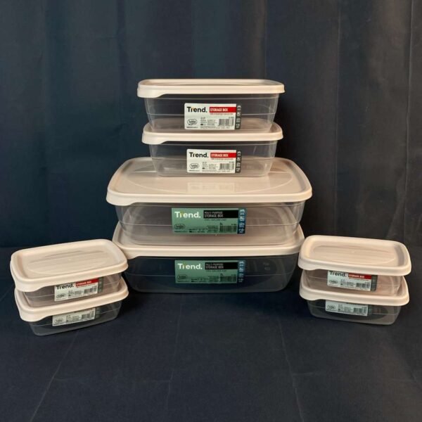 طقم علب حفظ ترند – 8 قطع  (4×0.3 لتر + 2×1.2 لتر + 2×3 لتر)