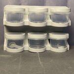 طقم علب توابل 6 قطع بالملعقة والحامل