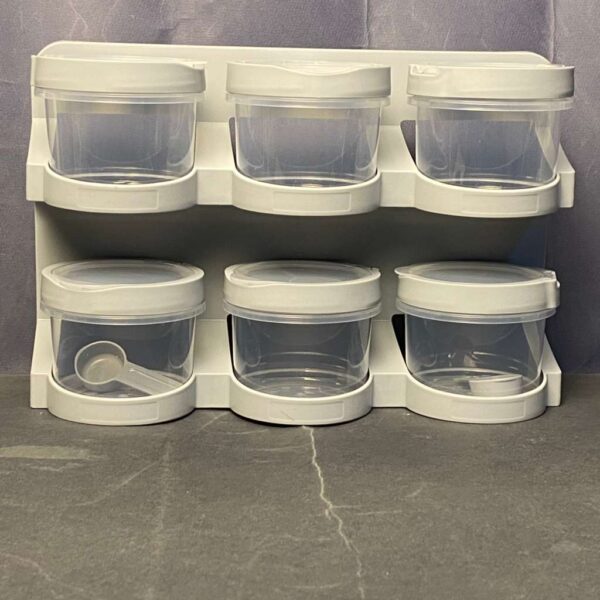 طقم علب توابل 6 قطع بالملعقة والحامل