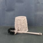 Lace Design Toilet Brush with Holder - Image 2