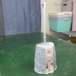 Lace Design Toilet Brush with Holder - Image 4