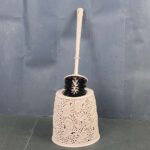 Lace Design Toilet Brush with Holder - Image 3