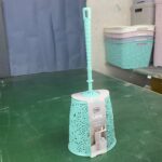 Lace Design Toilet Brush with Holder - Image 3
