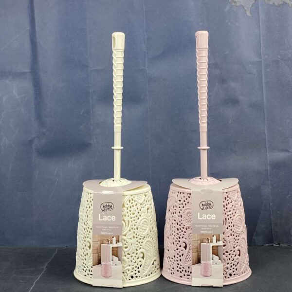 Lace Design Toilet Brush with Holder