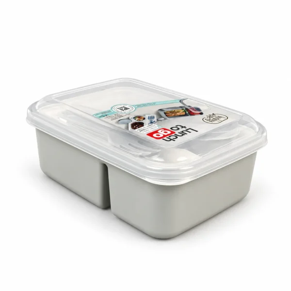 Divided Storage Box With Fork+Spoon+Sauce Box (14,5x20x7,4 (h) cm)