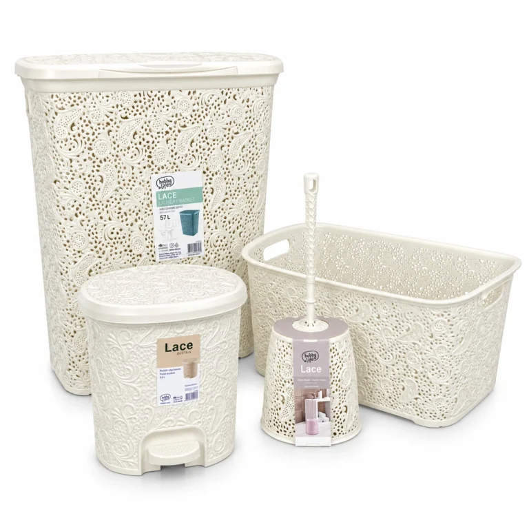 (4 PCs) Bathroom Set lace