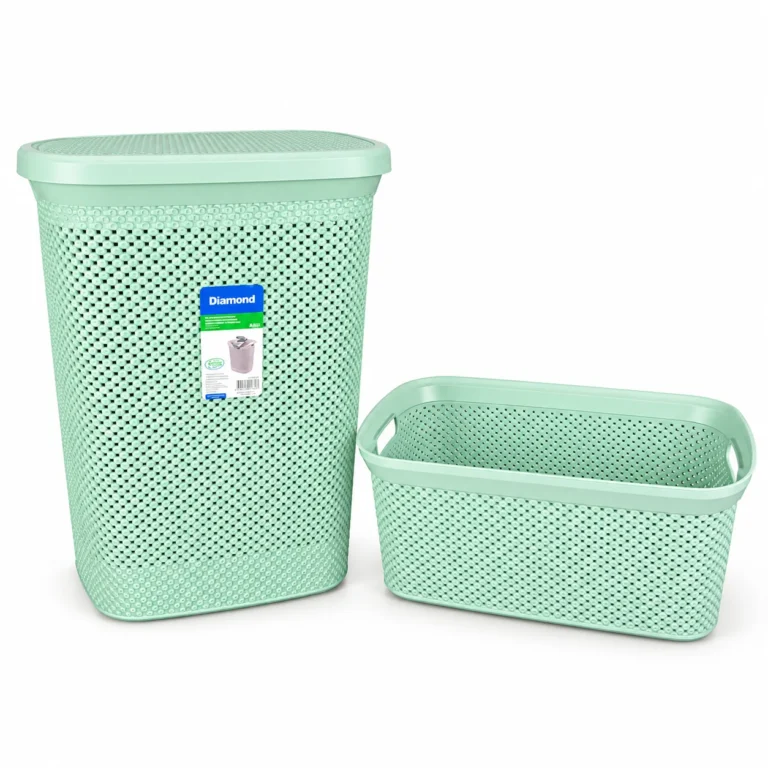 Diamond (2 PCs) Bathroom Hamper + Bathroom basket