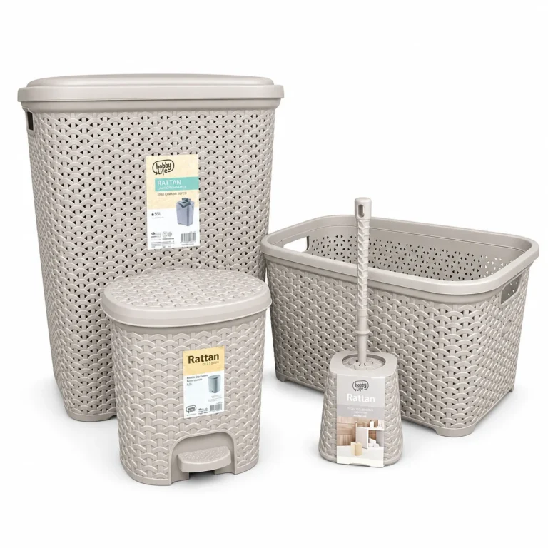 (4 PCs) Bathroom Set Rattan
