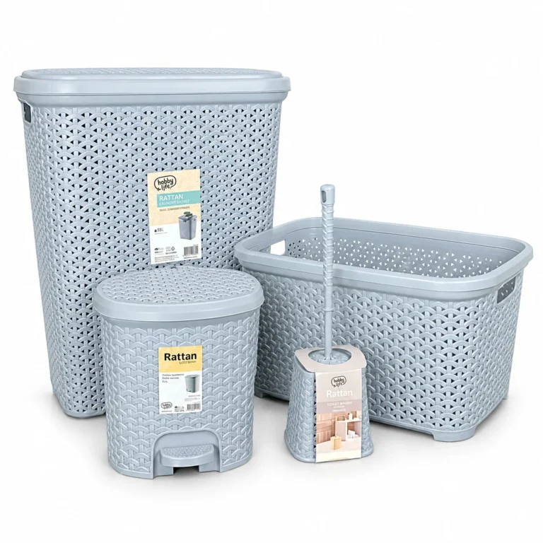 (4 PCs) Bathroom Set Rattan
